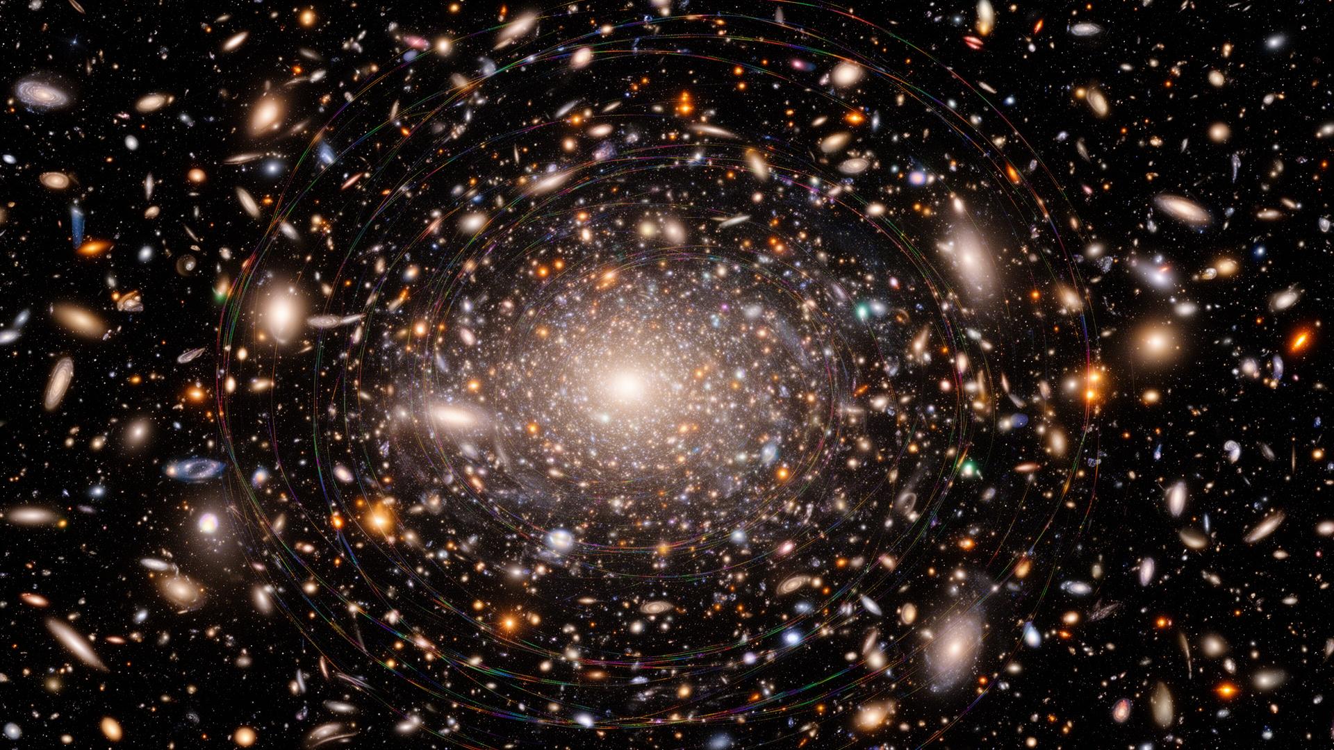 Deep field of a massive galaxy cluster