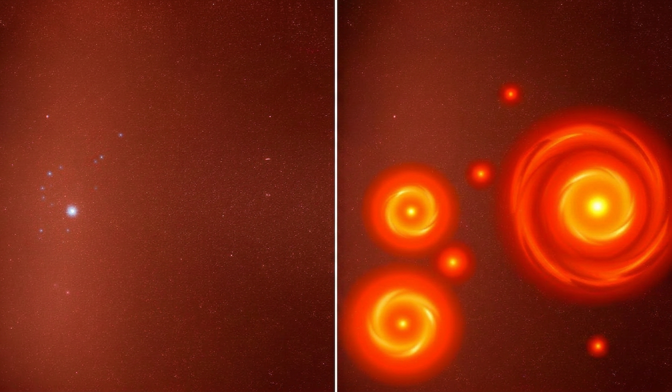 Side-by-side: ΛCDM expectation versus what JWST actually sees at high redshift